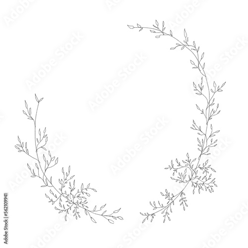Minimal Line Wreath Illustration