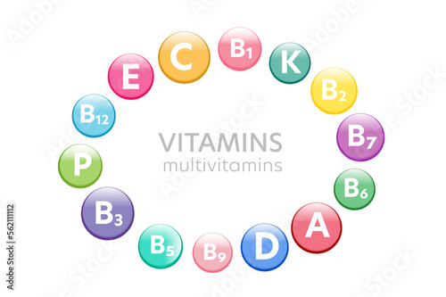 Vitamin and mineral, multivitamin complex nutrient science for healthy, Icon Vector illustration.