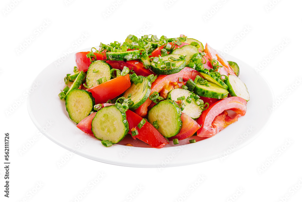 vegetarian salad of spring vegetables on plate vegetarian salad of spring vegetables on plate
