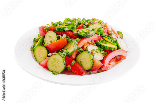 vegetarian salad of spring vegetables on plate