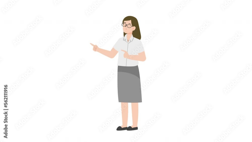 Business woman pointing both hands in left side Business woman pointing both hands in left side