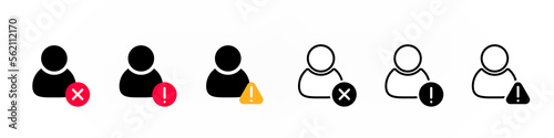 User icon set with exclamation sign illustration