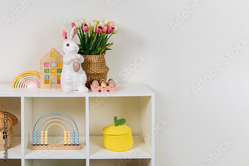 Canvas Print Home interior with easter decor