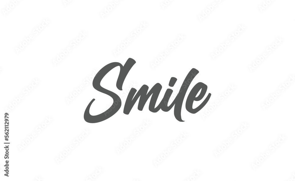 Smile handwritten brush lettering. Modern calligraphy isolated on white background. Smile handwritten brush lettering. Modern calligraphy isolated on white background.