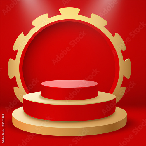 chinese new year product 3d podium display