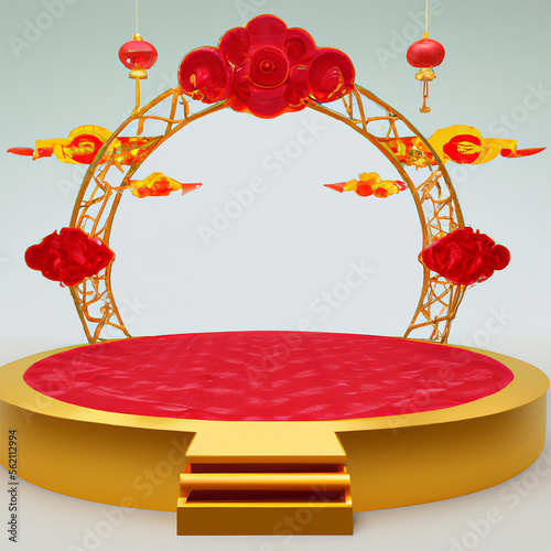 chinese new year product 3d podium display