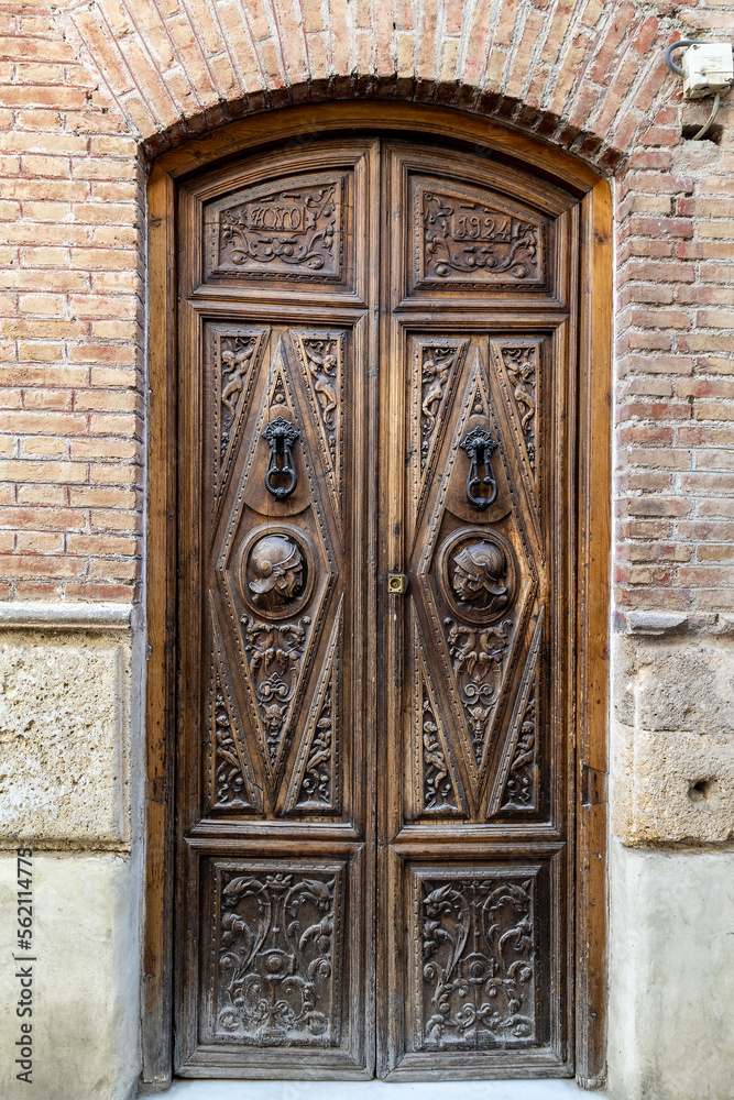 wooden door with iron knocker spain granada