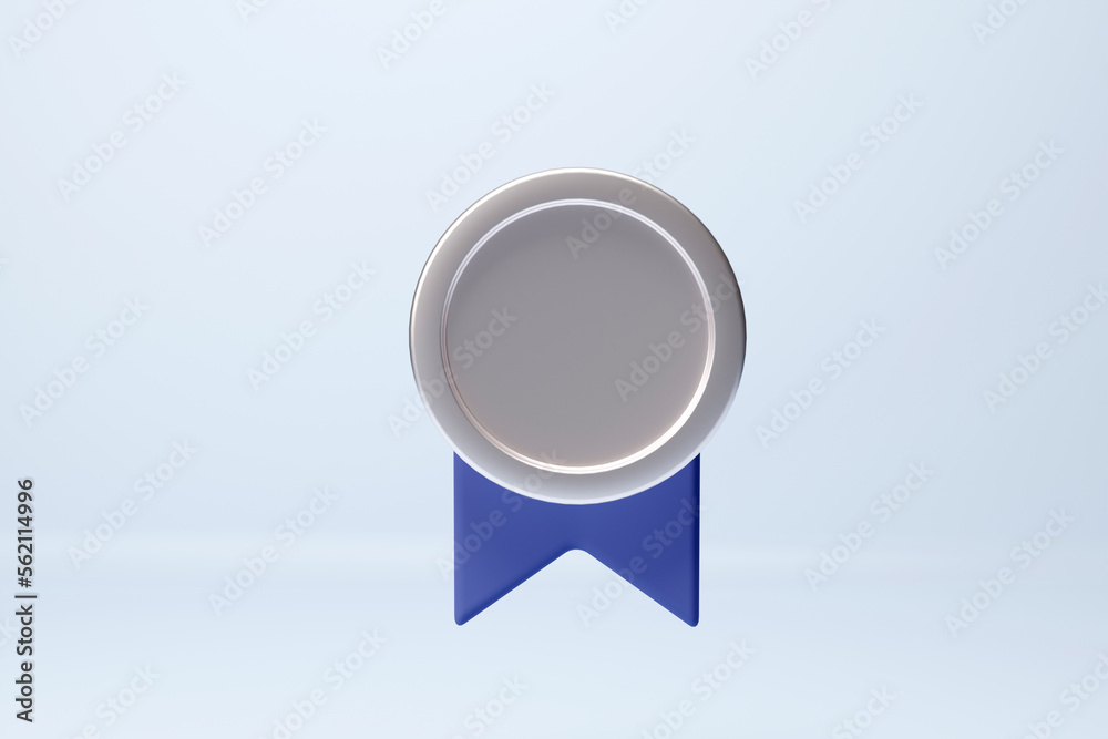 silver medalion in 3d rendering design. silver medalion in 3d rendering design.