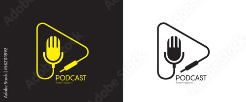 Podcast radio logo icon. Vector illustration 10 EPS.