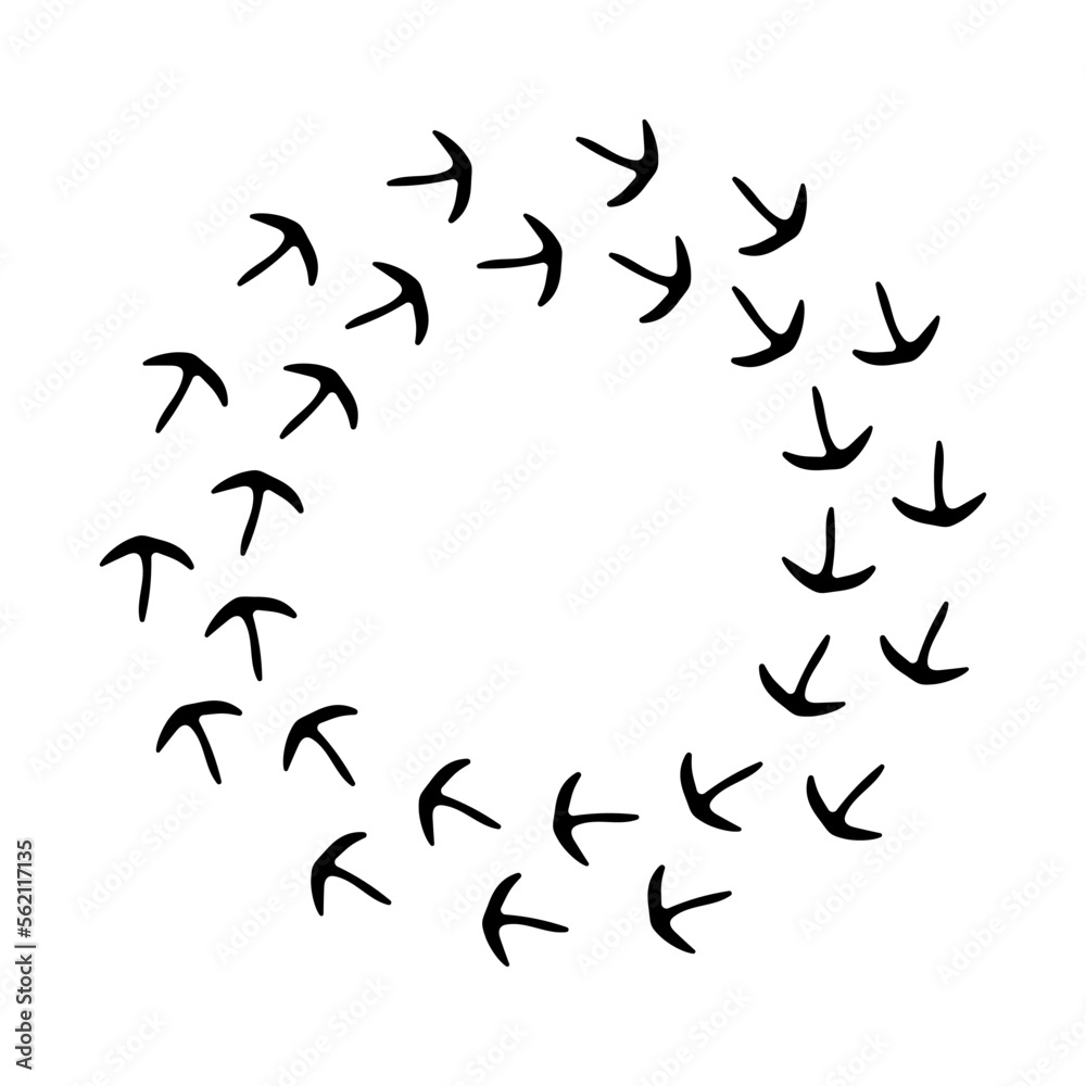 Traces of birds icon vector. Chicken steps illustration sign. Footprints symbol or logo. Traces of birds icon vector. Chicken steps illustration sign. Footprints symbol or logo.