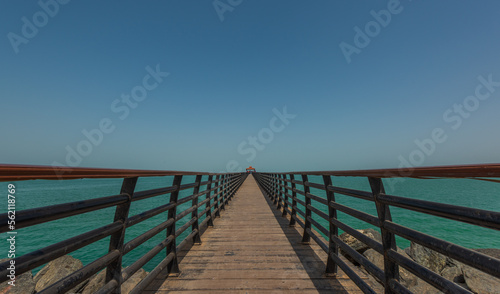 wooden bridge over the sea