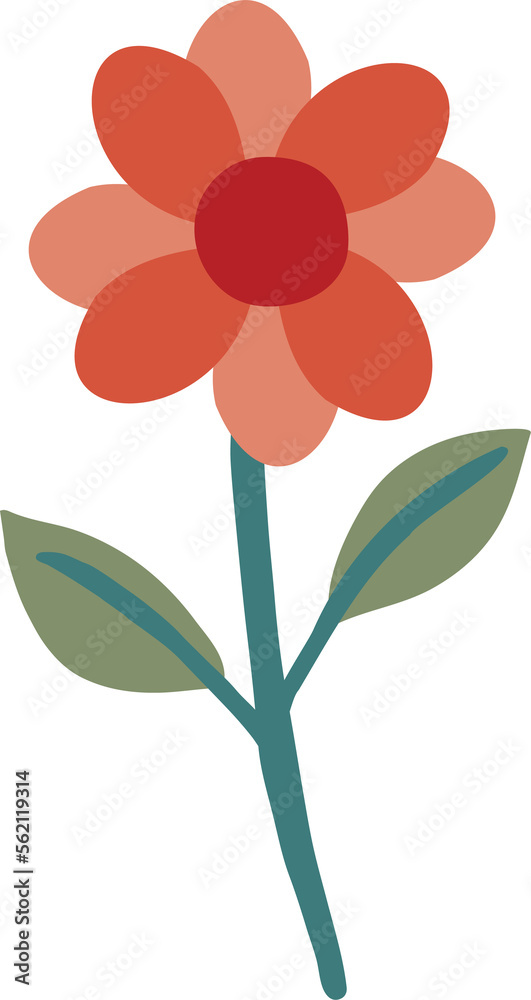 orange flower hand drawn style for groundhog day concept