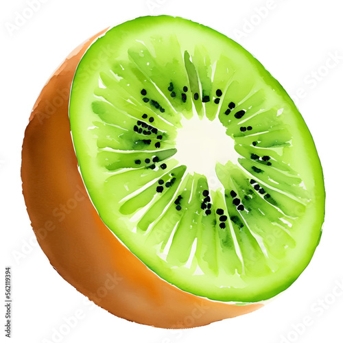 kiwi fruit drawn digital painting watercolor illustration