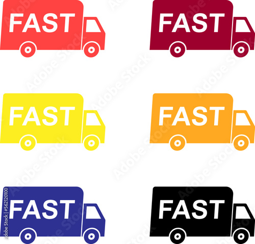 Fast Delivery Truck Art Vector