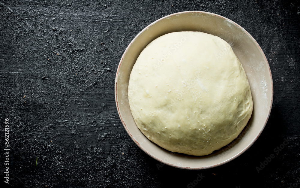 Fresh dough in bowl. Fresh dough in bowl.