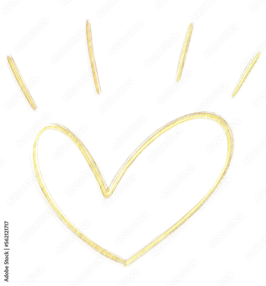 Cute Gold Glitter Line Heart Shape Ornament Doodle Hand Drawn Cute Gold Glitter Line Heart Shape Ornament Doodle Hand Drawn