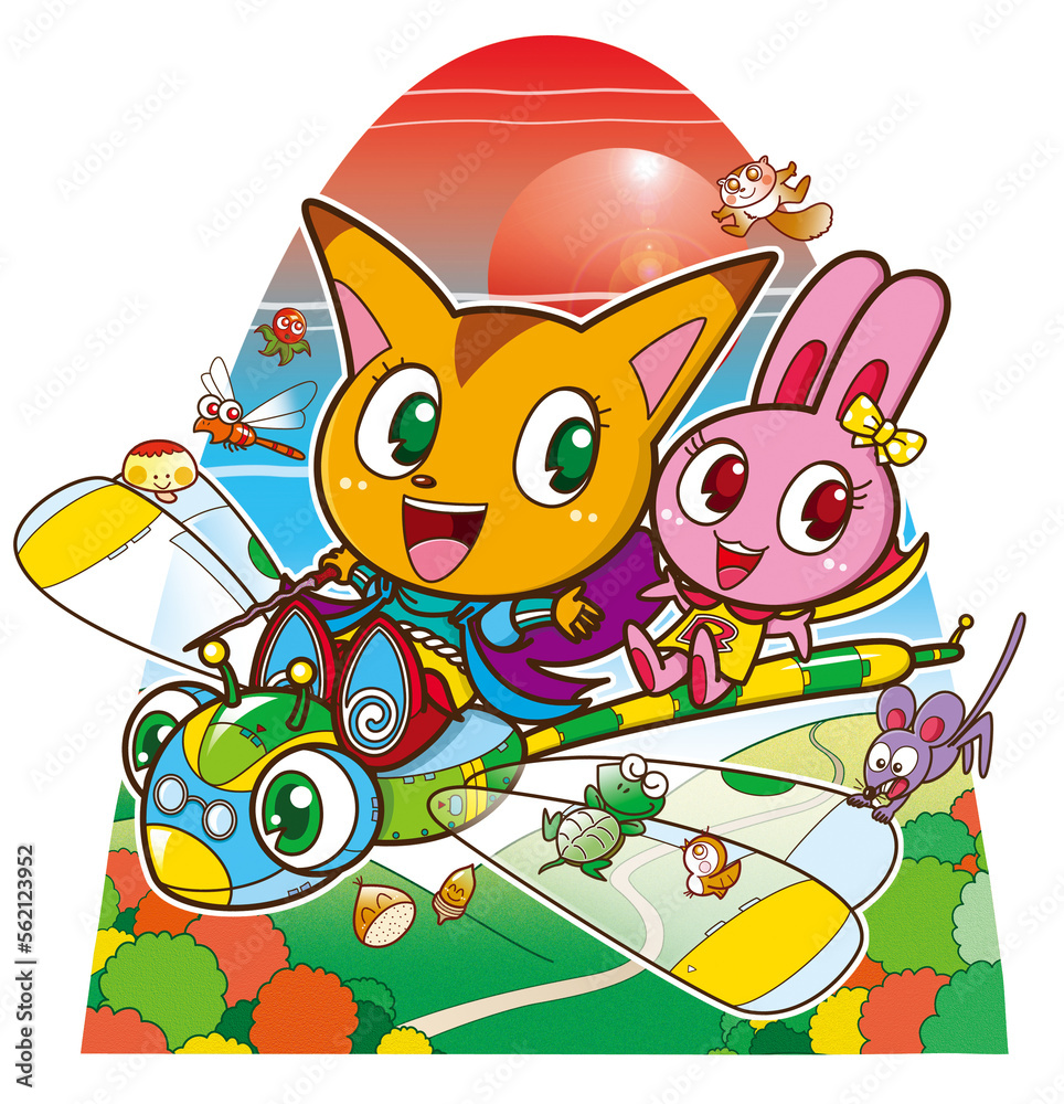 Obraz premium トンボ,秋,魔法使いキャラクター,イメージ画