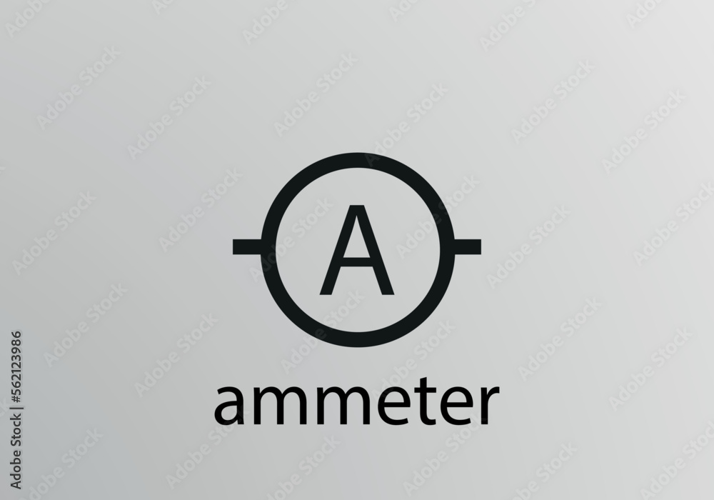 Ammeter Engineering Symbol, Vector symbol design. Engineering Symbols