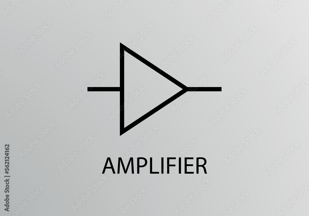 Amplifier Symbol, Vector symbol design. Engineering Symbols. Stock