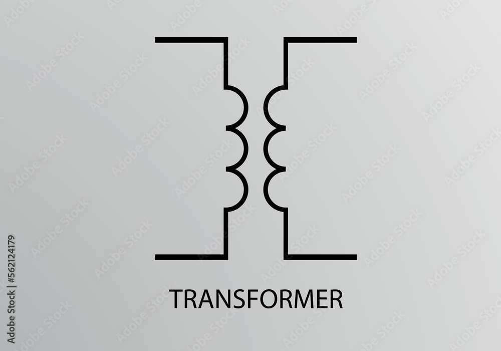 Transfomer Symbol, Vector symbol design. Engineering Symbols. Transfomer Symbol, Vector symbol design. Engineering Symbols.