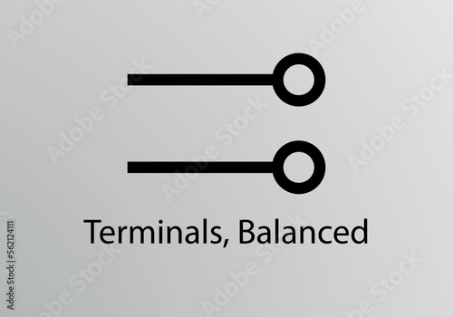 Terminal Balanced Symbol, Vector symbol design. Engineering Symbols.
