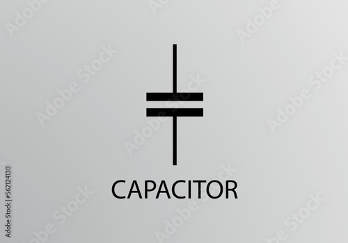 Capacitor Symbol, Vector symbol design. Engineering Symbols.