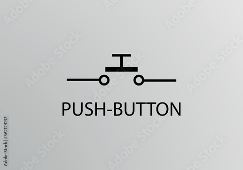 Push Button Symbol  Vector symbol design. Engineering Symbols.
