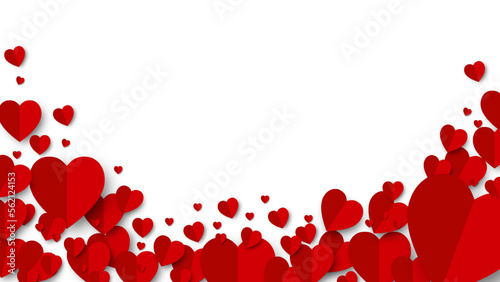 Valentine's day background with red hearts. Vector illustration. Cute love sale banner or greeting card. symbols of love for Happy Women's, Mother's.