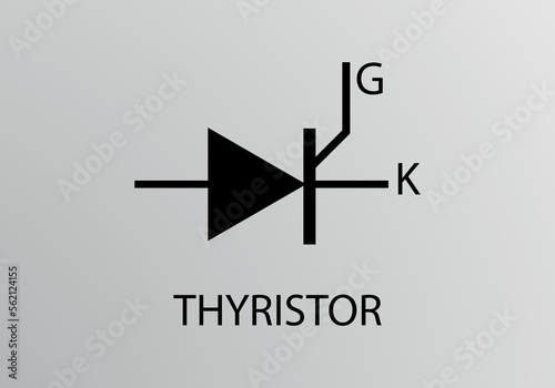 Thyristor Symbol, Vector symbol design. Engineering Symbols.