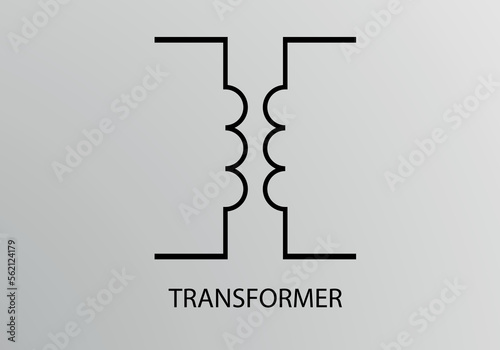 Transfomer Symbol, Vector symbol design. Engineering Symbols.