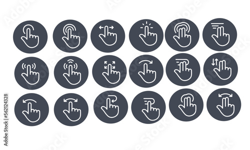 touch Screen Gestures Line Icons vector design 