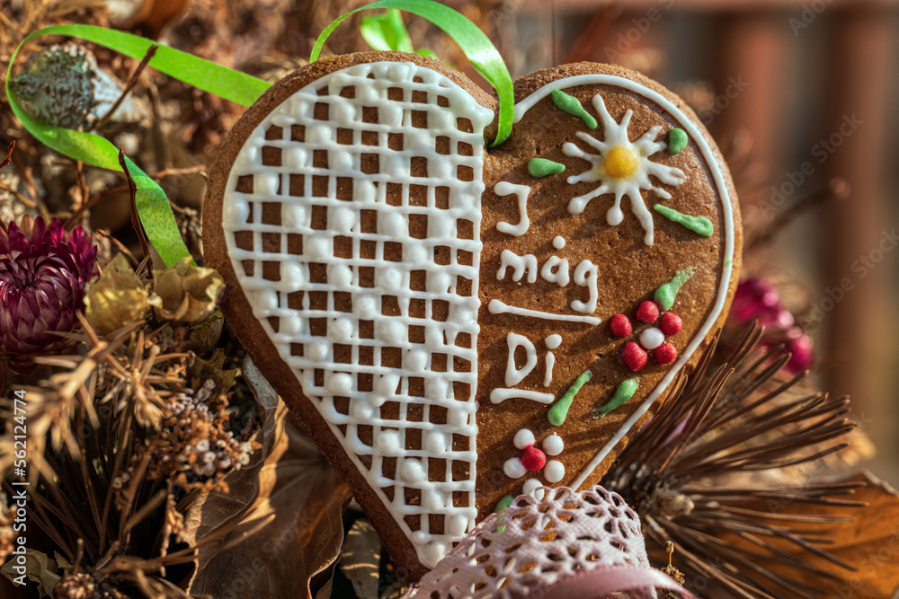 Traditionelles Lebkuchenherz zum Liebstattsonntag