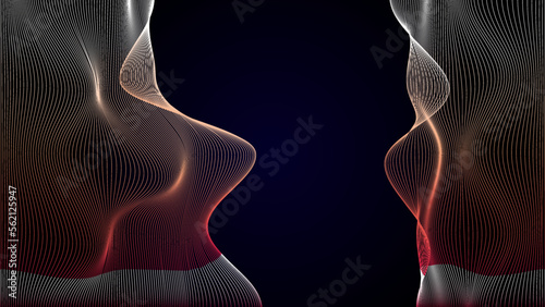 two face gradient wave illustration