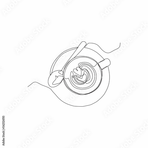 line drawing of a cup of coffee