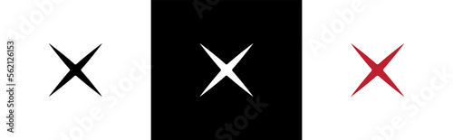 x mark icon. red mark symbol. x close delete cross wrong sign, vector illustration