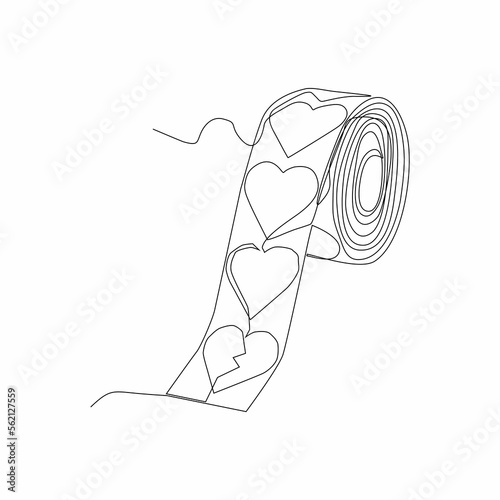 continuous line drawing of duct tape