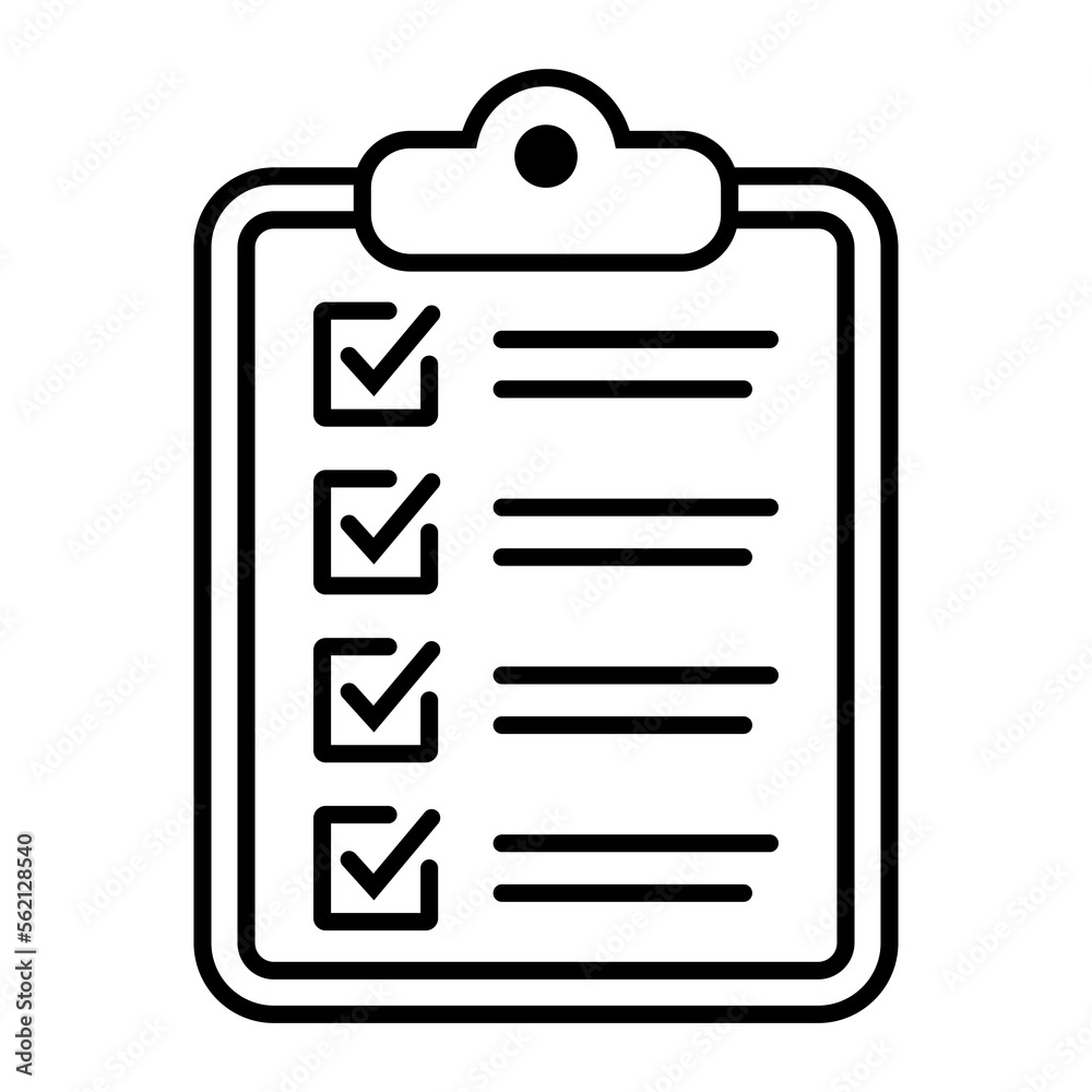 Clipboard line icon. Checklist symbol for web site and app design. Clipboard line icon. Checklist symbol for web site and app design.