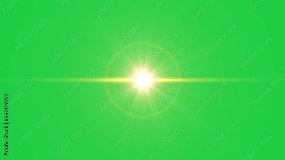 golden light lens flare green screen alpha channel