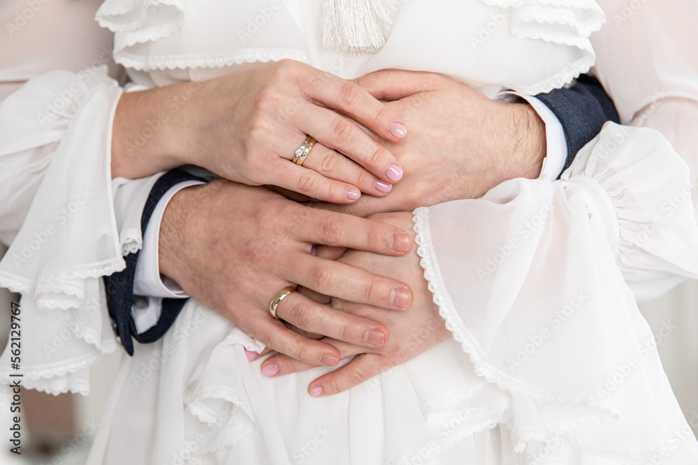 Hands of bride and groom with wedding rings. Wedding ceremony. Love. Wedding rings Hands of bride and groom with wedding rings. Wedding ceremony. Love. Wedding rings