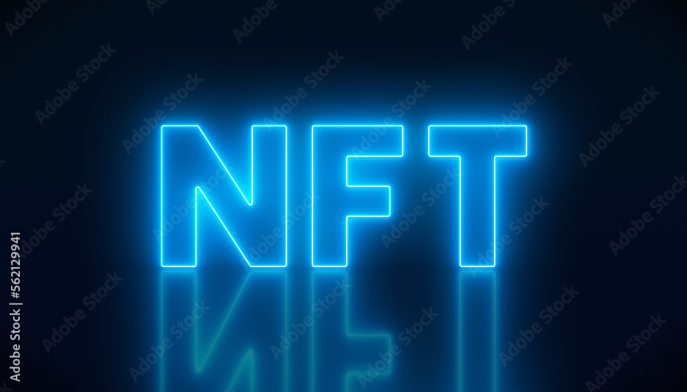 illustation of luminous text with message nft