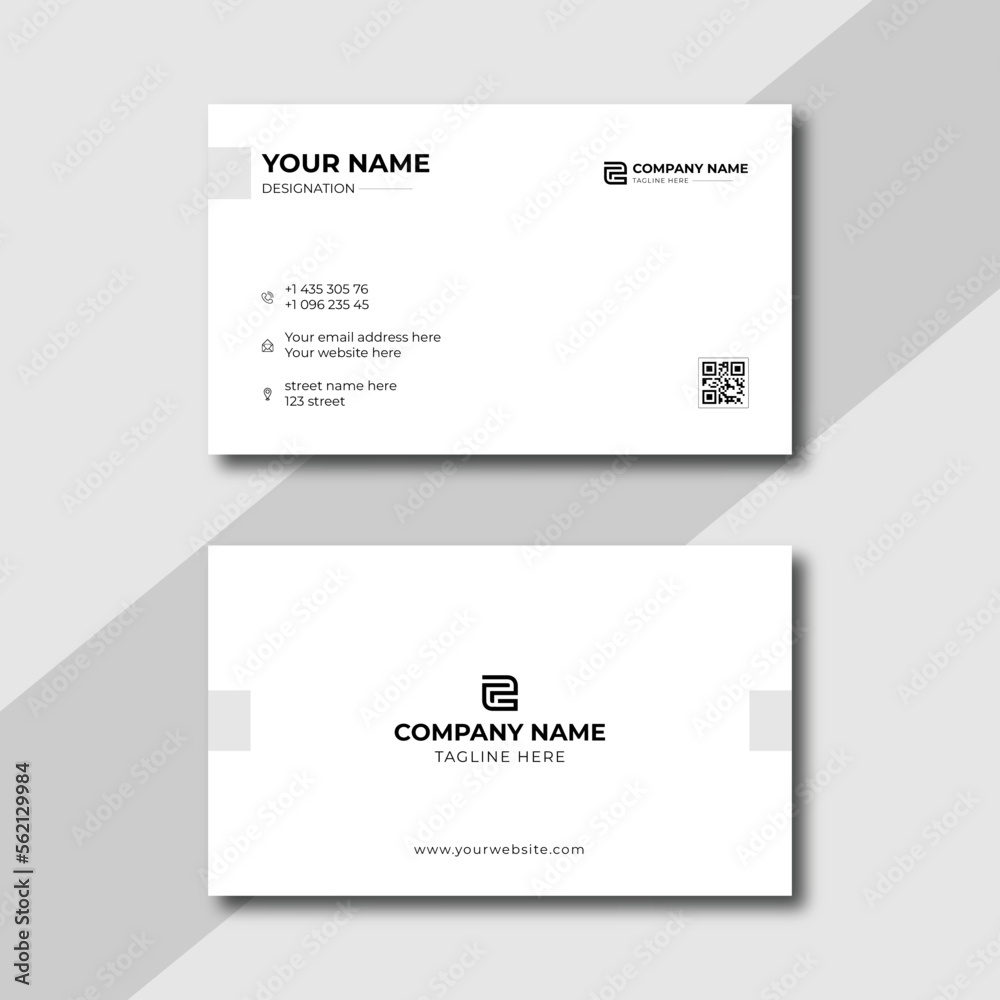 Business card design template, Clean professional, visiting card, Creative and modern business card template. Ready For Print
