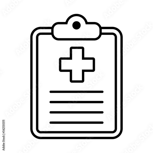 Medical history icon. Health care clipboard icon. Medical card icon.