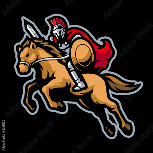 Knights Spartans Illustration Logo Design © Noviangraphic
