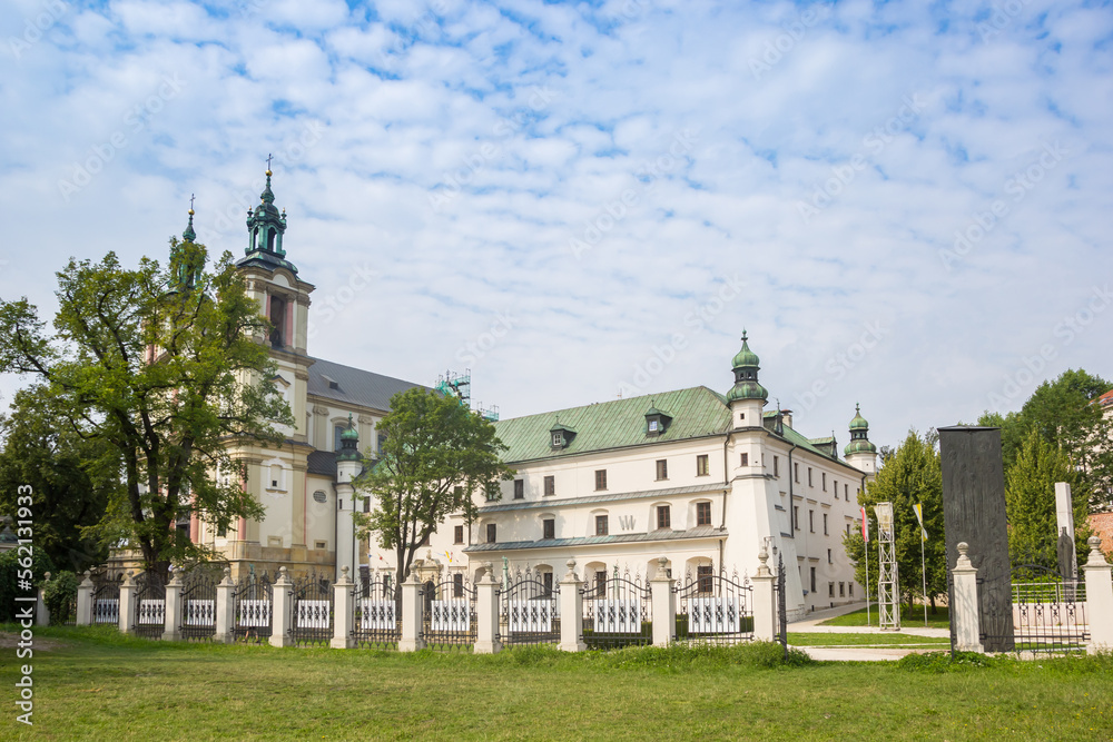 Garden of the historic St. michael monastery in Krakow, Poland