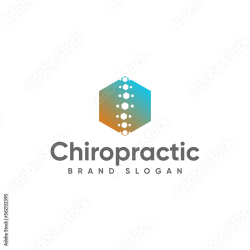 Chiropractic logo with modern design premium vector