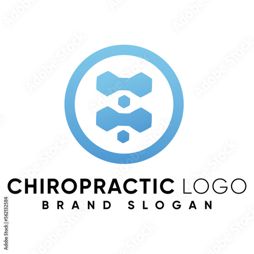 Chiropractic logo with modern design premium vector