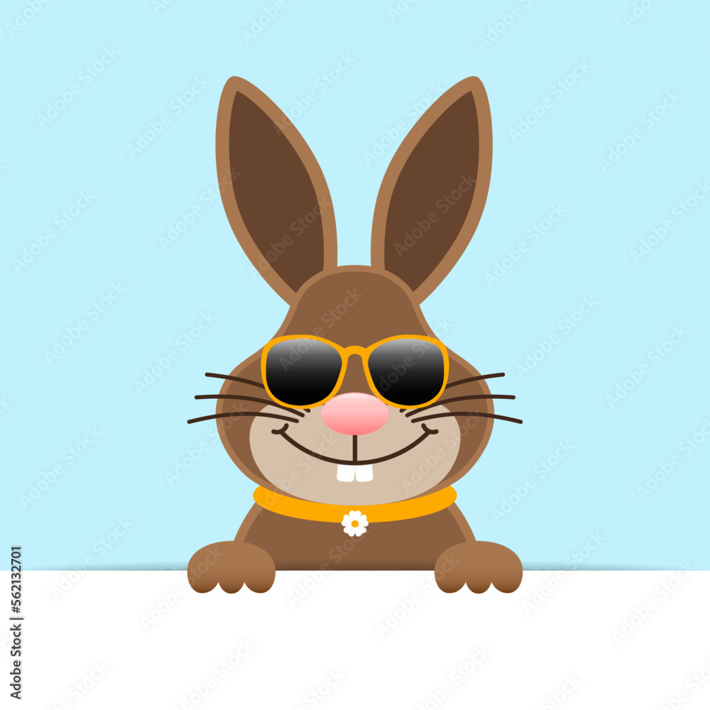 Obraz premium Osterhase Sonnenbrille Banner Horizontal Himmel