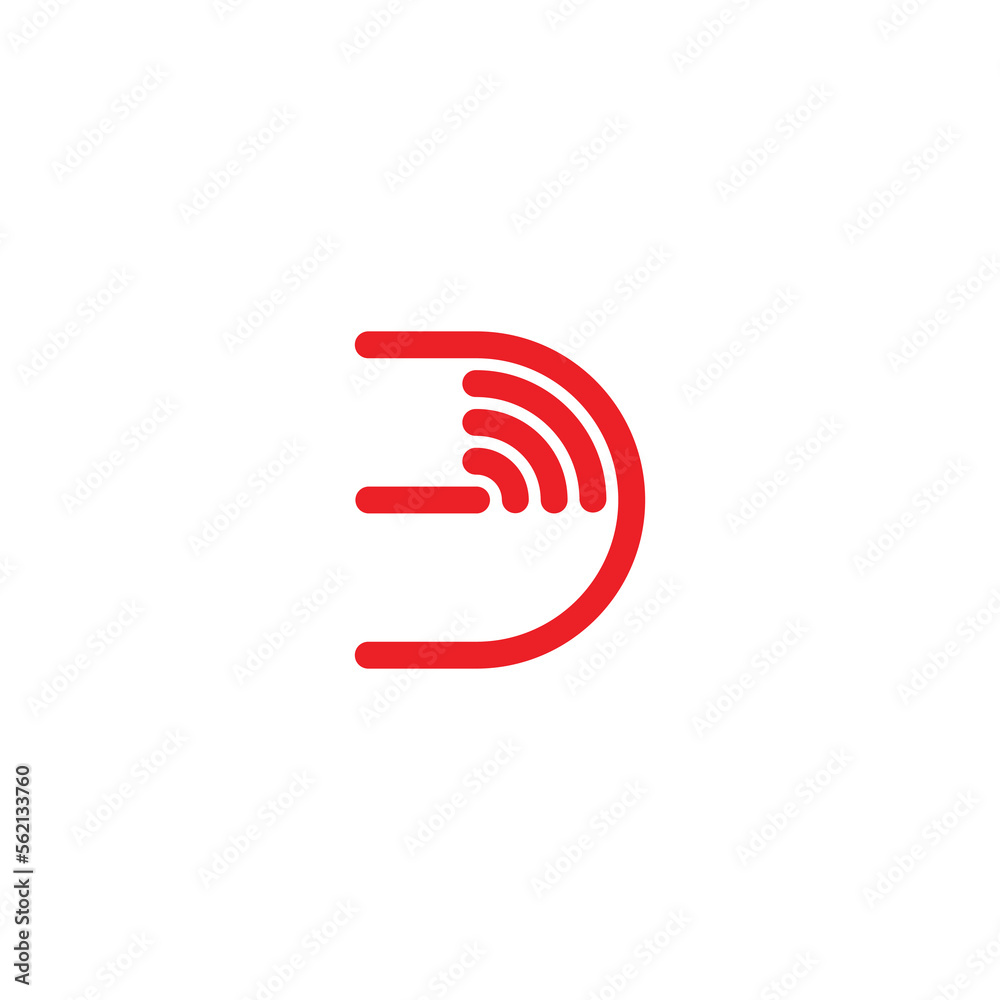 letter d signal wifi radio geometric line logo vector letter d signal wifi radio geometric line logo vector