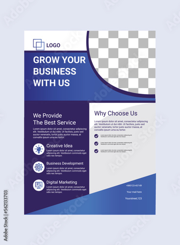Grow your business with us flyer and template design