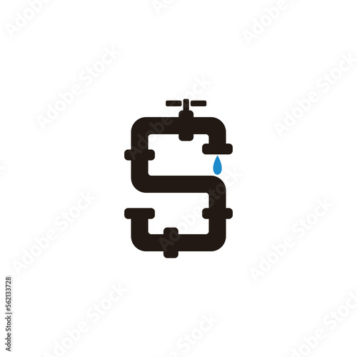letter plumbing faucet water logo vector